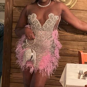 Pink and silver  Custom made birthday dress.